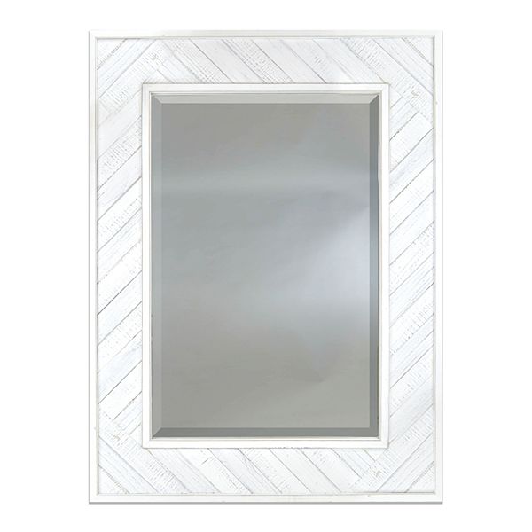 Belle Maison Slatted Wall Mirror White BrickSeek
