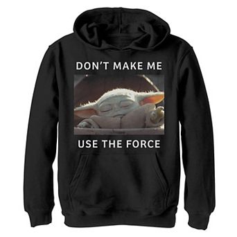 Boys 4-20 Star Wars The Child aka Baby Yoda Force Meme Quote Graphic Hoodie