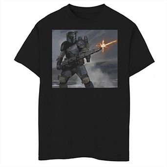 Boys 6-20 Star Wars Mando Fire Portrait Graphic Tee