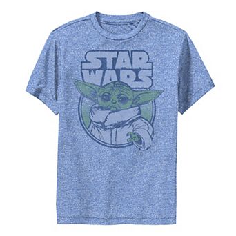 Boys 8-20 Star Wars The Mandalorian The Child aka Baby Yoda Faded Circle Portrait Performance Graphic Tee