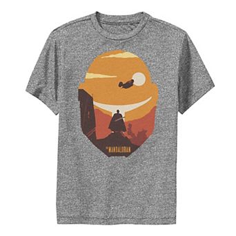 Boys 8-20 Star Wars The Mandalorian Moff Gideon Sunset Helmet Fill Performance Graphic Tee