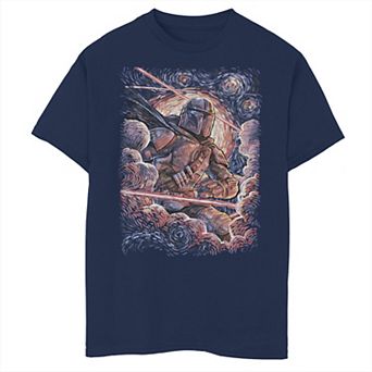 Boys 6-20 Star Wars The Mandalorian Starry Night Style Portrait Graphic Tee