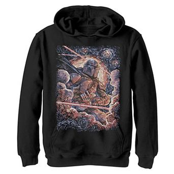 Boys 8-20 Star Wars The Mandalorian Starry Night Style Portrait Graphic Hoodie
