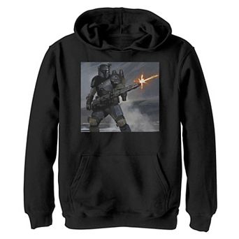 Boys 8-20 Star Wars Mando Fire Portrait Graphic Hoodie