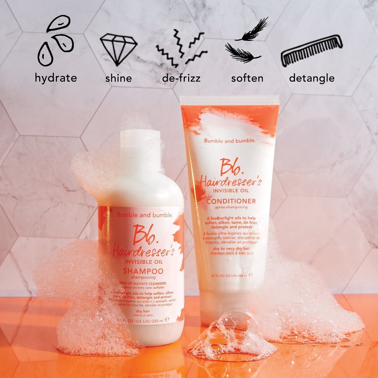 Après-shampoing Bumble And Bumble Invisible Oil - 60ml - Huiles Nourrissantes - Neuf