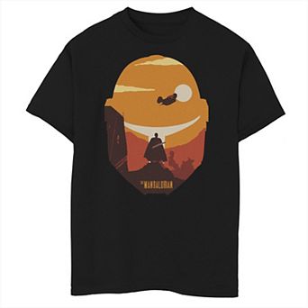Boys 6-20 Star Wars The Mandalorian Moff Gideon Sunset Helmet Fill Graphic Tee