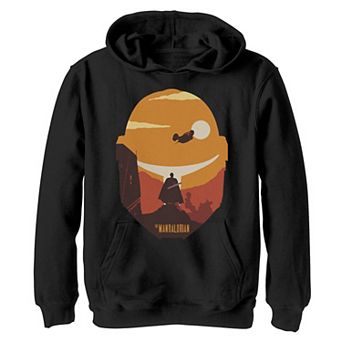Boys 4-20 Star Wars The Mandalorian Moff Gideon Sunset Helmet Fill Graphic Hoodie