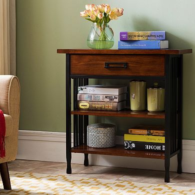 Leick Furniture Ironcraft Bookcase with Drawer Storage