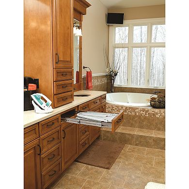 Rev-a-shelf Pullout Foldaway Ironing Board For Vanity Cabinet Drawer, Vib-20cr