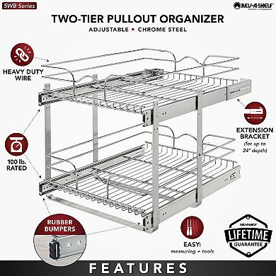 Rev-a-shelf Kitchen Cabinet Pullout Shelf Organizer, 18 X 22 In, 5wb2-1822cr-1