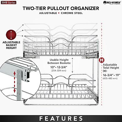 Rev-a-shelf Kitchen Cabinet Pullout Shelf Organizer, 18 X 22 In, 5wb2-1822cr-1