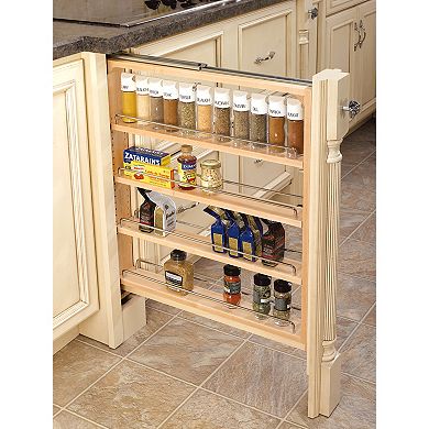 Rev-A-Shelf 432-BF-3C 3-Inch Cabinet Base Filler Pullout Organizer Rack, Maple