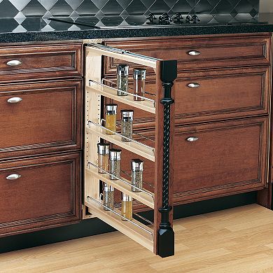 Rev-A-Shelf 432-BF-3C 3-Inch Cabinet Base Filler Pullout Organizer Rack, Maple