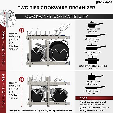 Rev-A-Shelf Pullout Cabinet Pot and Pan Organizer, 11.75" Width, 5CW2-1222-CR