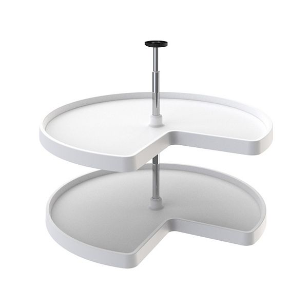 Revashelf 32'' Lazy Susan Kidney Polymer 2shelf, White, 3472321152