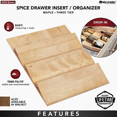 Rev-a-shelf 16'' Kitchen Drawer Organizer Insert Spice Rack Three-tier, 4sdi-18