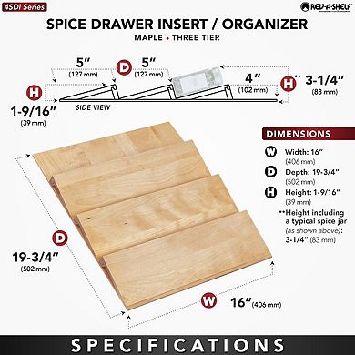 Rev-a-shelf 16'' Kitchen Drawer Organizer Insert Spice Rack Three-tier, 4sdi-18