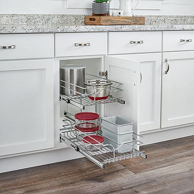 Rev-A-Shelf Kitchen Cabinet Pull Out Shelf Organizer, 9 x 18 In, 5WB2-0918CR-1