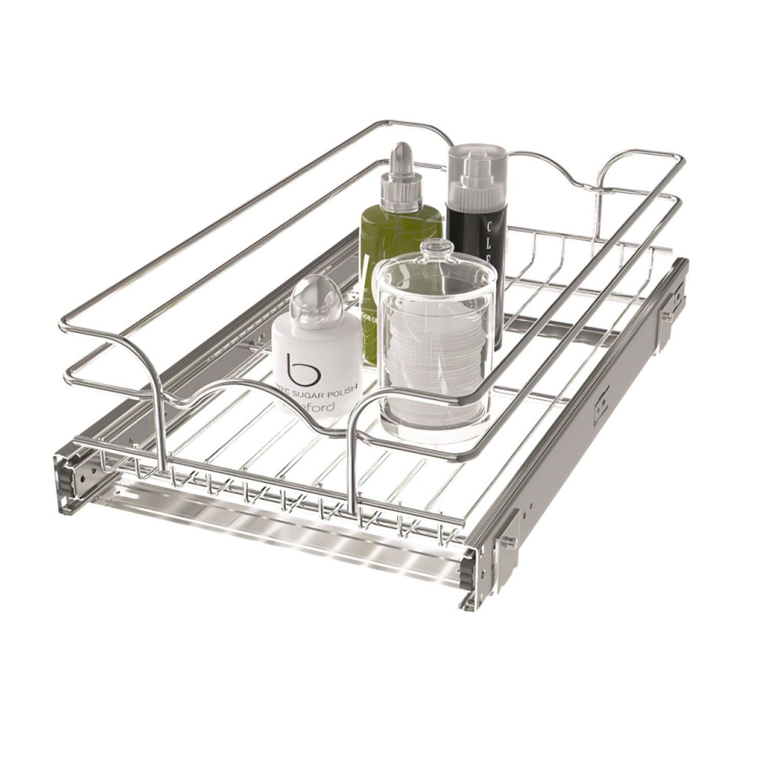 Rev-A-Shelf 18x22 Two-Tier Kitchen Organization Cabinet with Pull Out Wire  Basket - Chrome for sale online
