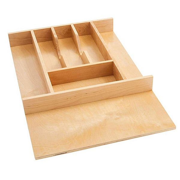 RevAShelf 7 Cutlery Compartment Tray Insert Short, Wooden