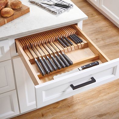 Rev-a-shelf Dual Row Trimmable Knife Block Drawer Organizer Insert, 4wdkb-1