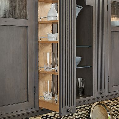 Rev-a-shelf Pullout Wall Filler Cabinet Wooden Organizer, 42" Hgt, 432-wf42-6c