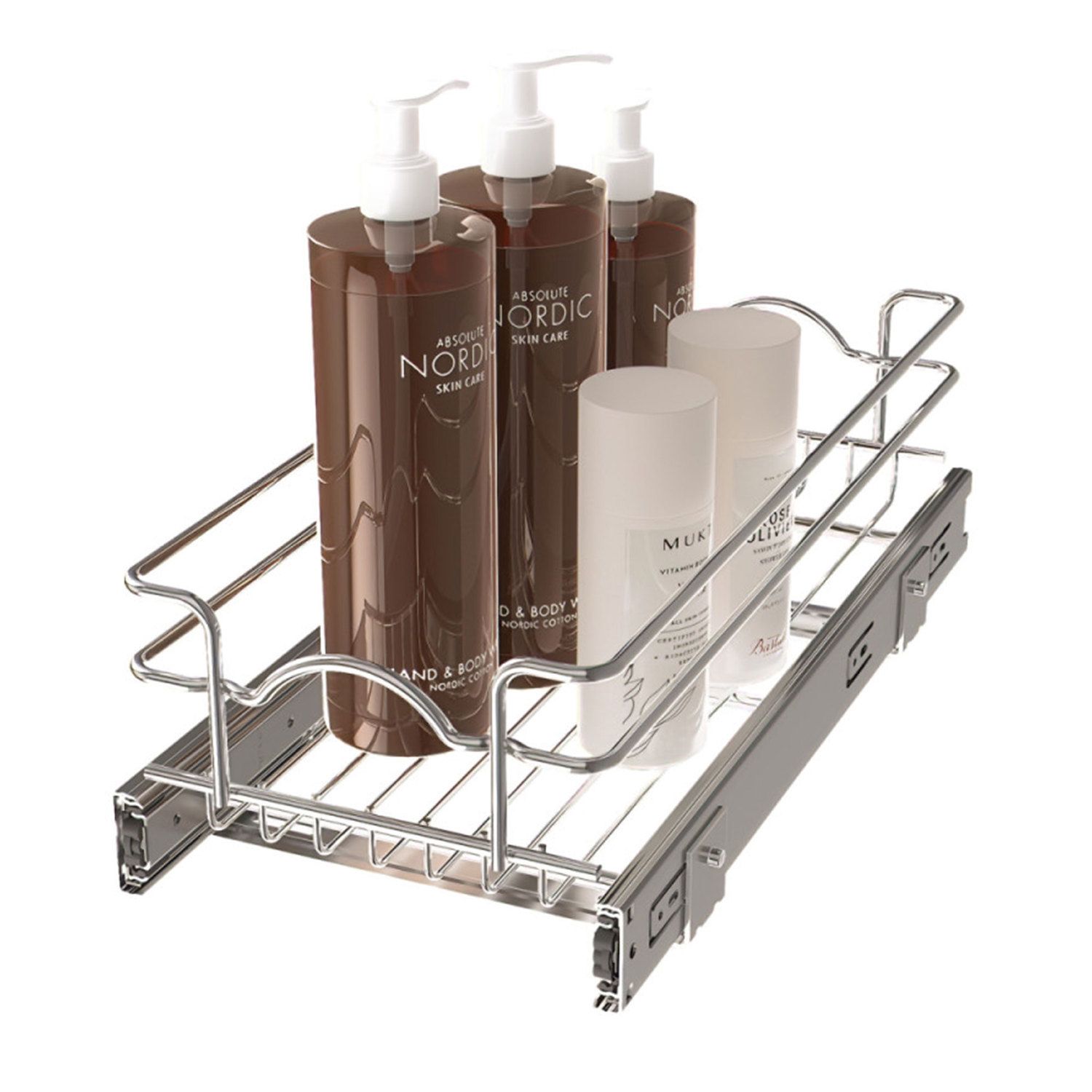 Rev-A-Shelf 5WB2-1218CR-1 12 x 18 2-Tier Cabinet Pull Out Wire Basket, Chrome