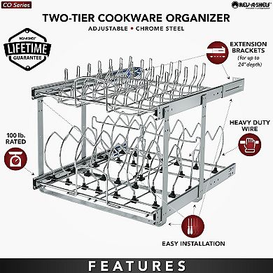 Rev-a-shelf Pull Out Cabinet Pot And Pan Organzier, 21" Width, 5cw2-2122-cr