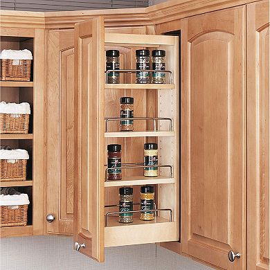 Rev-A-Shelf 448 5" Wood Pull Out Wall Cabinet Organizer (Certified Refurbished)