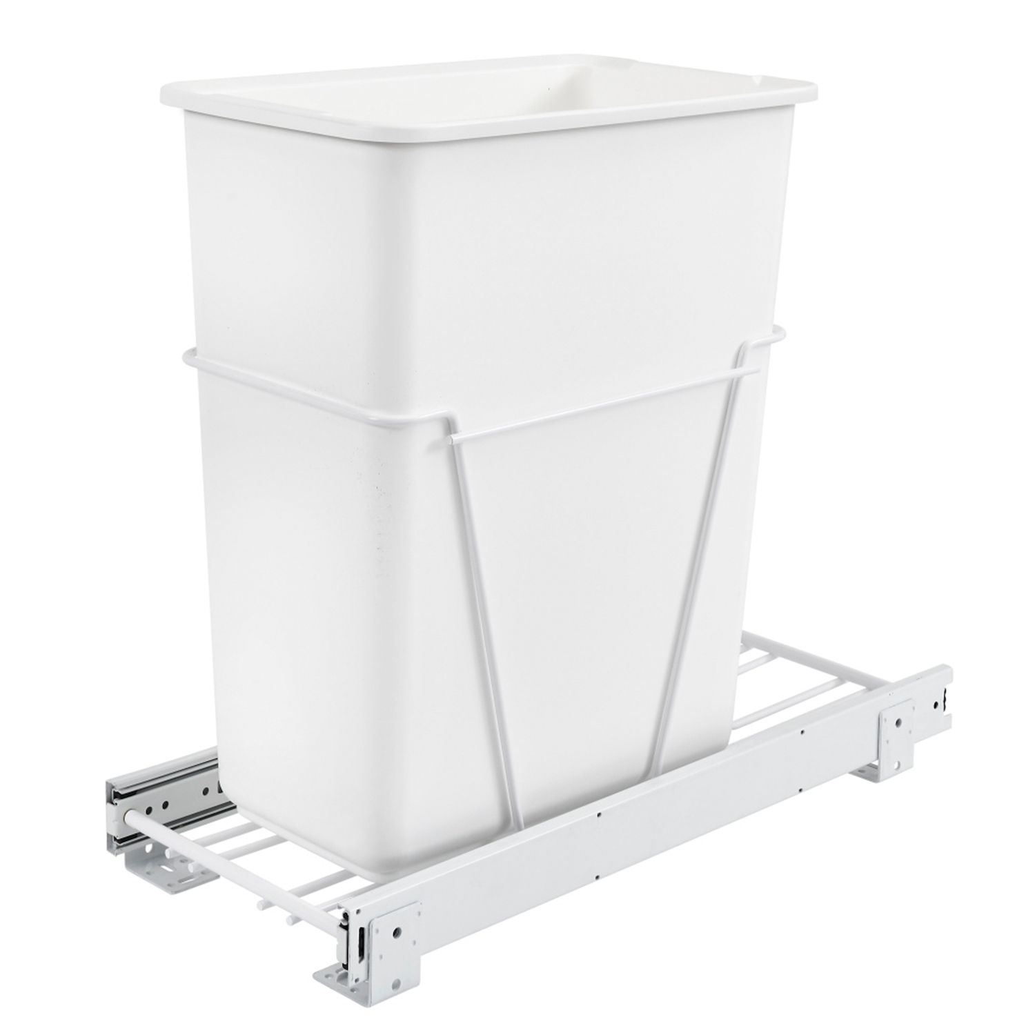 Rev-A-Shelf Double Pull Out Trash Can 35 Qt for Kitchen, BluWht