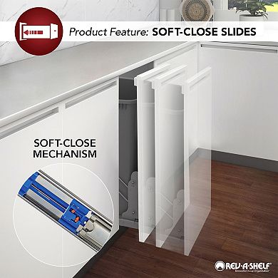 Rev-a-shelf Pullout Top Mount Trash Can W/ Soft-close, 35 Qt., 4wctm-12bbscdm1