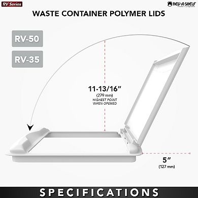 Rev-a-shelf 35 Qt. Trash Can Replacement Lid, Silver (lid Only), Rv-35-lid-17-1