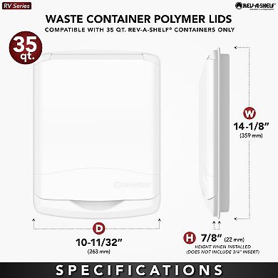 Rev-a-shelf 35 Qt. Trash Can Replacement Lid, Silver (lid Only), Rv-35-lid-17-1