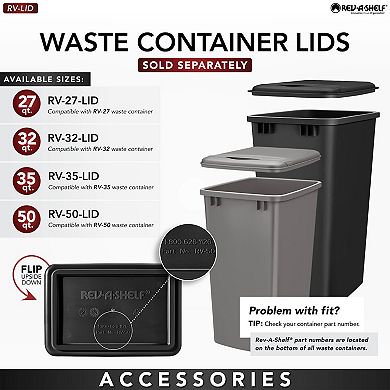 Rev-a-shelf Single Pullout Top Mount Trash Can 35 Qt., White, 4wctm-12dm1