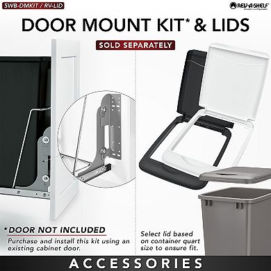 Rev-a-shelf Double Pull Out Trash Can 35 Qt For Kitchen, Silver, Rv-18kd-17c S