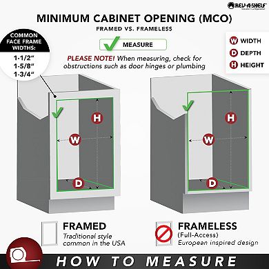 Rev-a-shelf Double Pull Out Trash Can 35 Qt For Kitchen, Silver, Rv-18kd-17c S