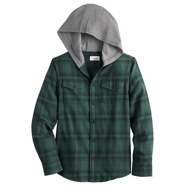 Plaid hoodie jacket hotsell