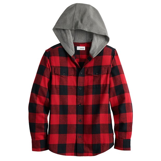 Boys 8-20 Sonoma Goods For Life® Plaid Hoodie Shirt Jacket