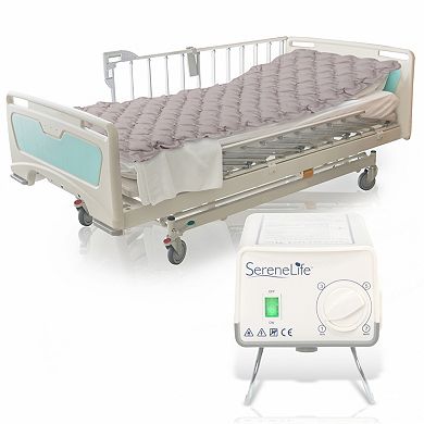 SereneLife Twin Size Inflatable Hospital Bed Bubble Pad Air Mattress w/ AC Pump
