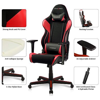 DXRacer Racing Ergonomic Computer Home Office Desk Gaming Chair, Black and Red