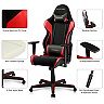DXRacer Racing Ergonomic Computer Home Office Desk Gaming Chair, Black and Red