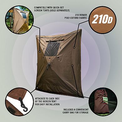 CLAM Quick-Set Screen Hub Tent Wind & Sun Panels, Accessory Only, Brown (3 pack)