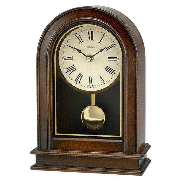 Bulova Clocks B7467 Hardwick Decorative Wooden Table Top Pendulum Clock