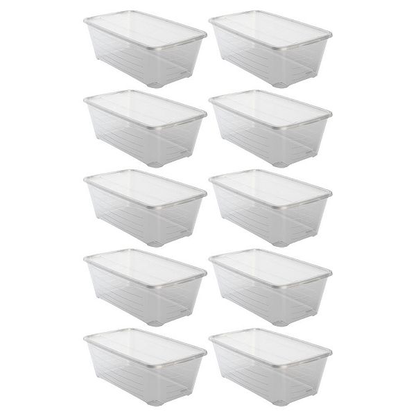 30 Pack Life Story 5.7-Liter Clear Shoe & Closet Storage Box Stacking Container 
