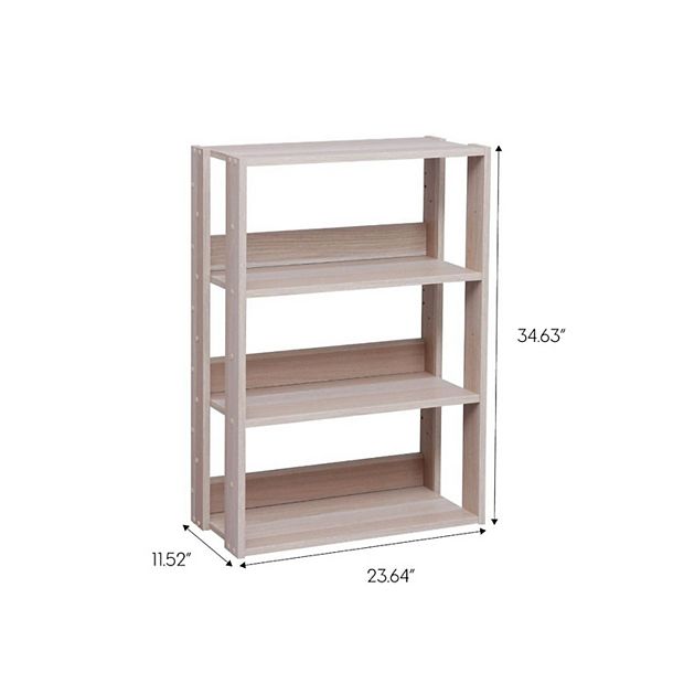 IRIS USA 3 Shelf Open Wood Shelving Rack Unit, Brown/Light Brown