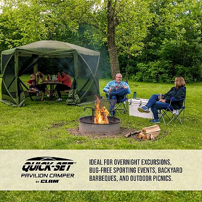 Quick Set Pavilion Camper 12.5 ft. x 12.5 ft. Outdoor Gazebo Canopy Shelter Tent