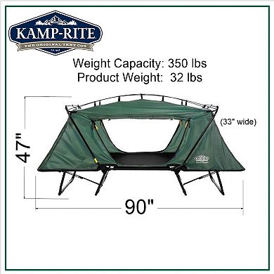 Kamp-rite Oversized Quick Setup 1 Person Cot, Lounge Chair, & Tent W/domed Top