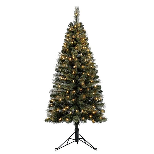 Home Heritage Cashmere 5 Ft Artificial Half Christmas Tree Prelit w