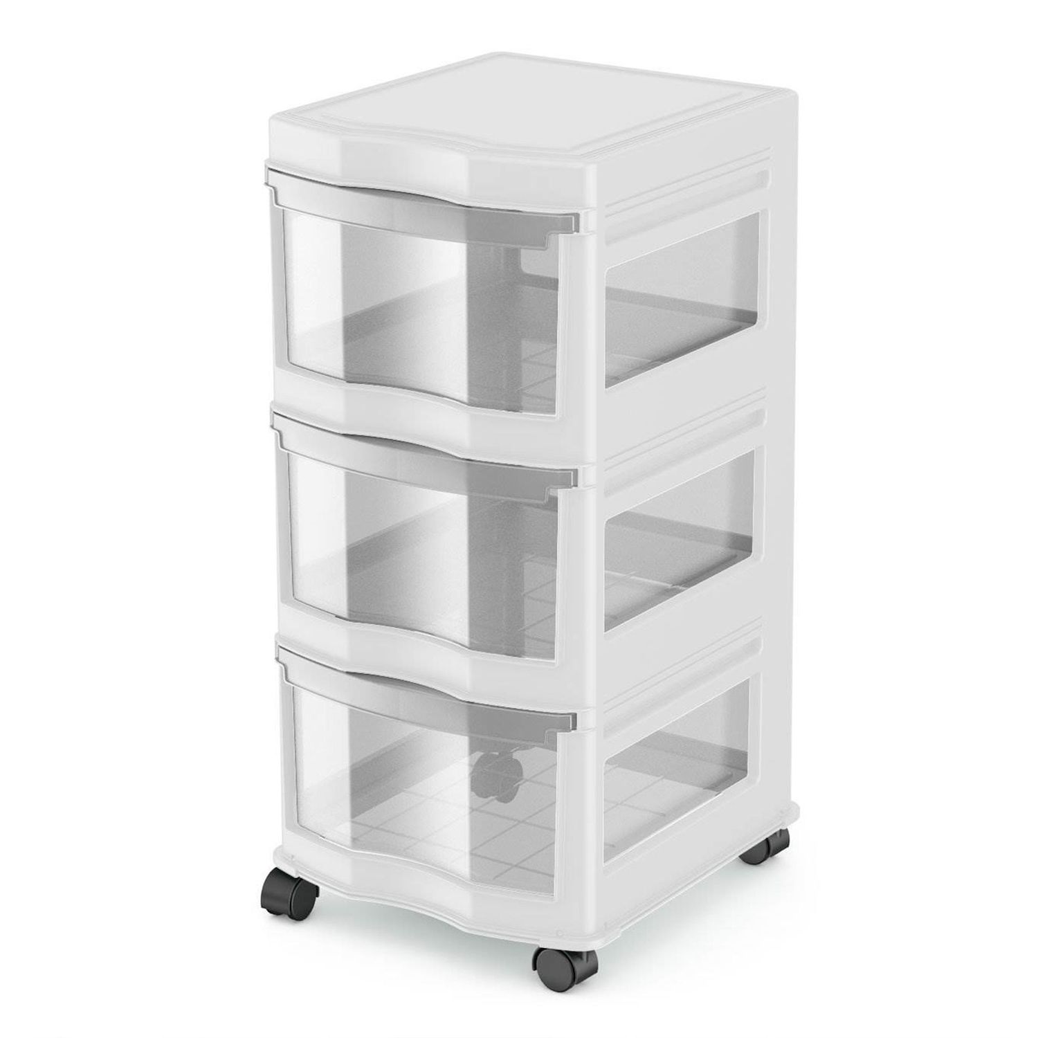 Simplify Black 3 Tier Storage Drawers With Side Pockets