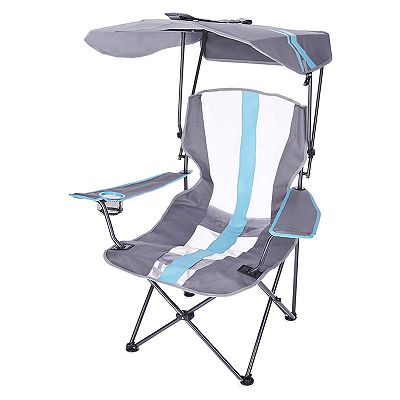 Kelsyus Premium Portable Camping Folding Lawn Chair with Canopy Blue 80185